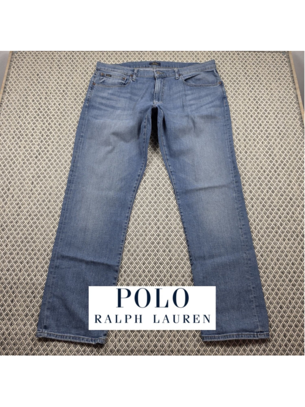 Polo Ralph Lauren Men’s 36x34 Light Wash Straight Leg Blue Denim Jeans Pants